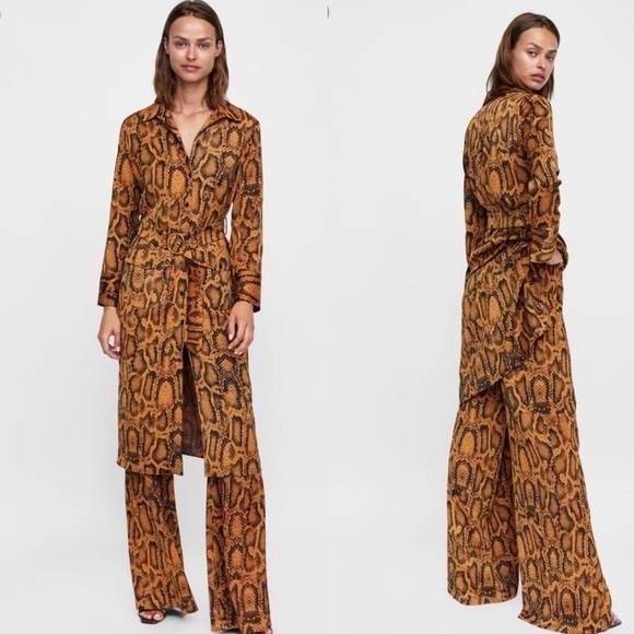 Zara Snake Print Pants - Picture 1 of 8